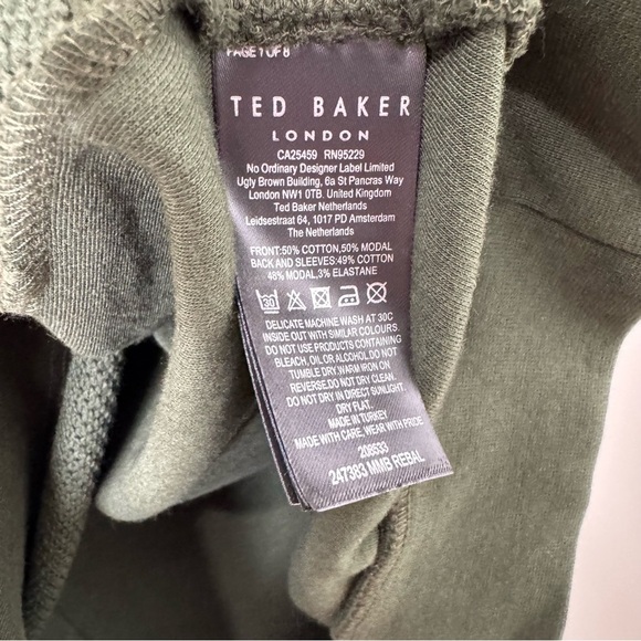 Ted Baker Green Cotton Modal Texture Knit Stretch Jersey Caravan Quarter Zip - Picture 8 of 13